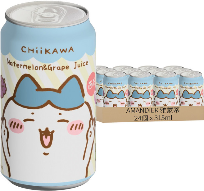 AMANDIER 雅蒙蒂 吉伊卡哇西瓜葡萄果汁, 24個, 315ml