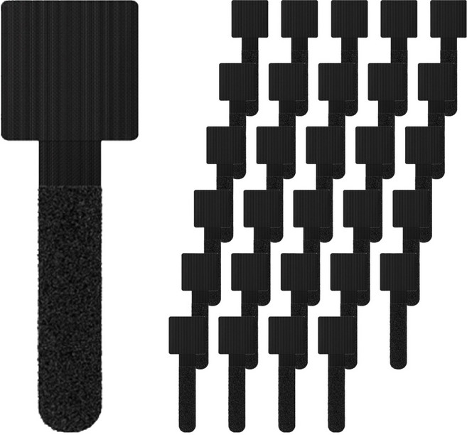라이프픽 접착식 벨크로 케이블타이, 블랙, 30개