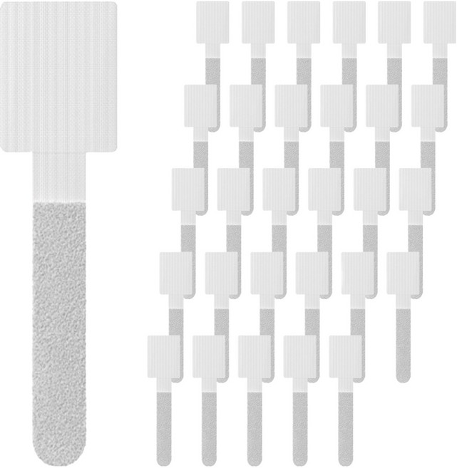 라이프픽 접착식 벨크로 케이블타이, 화이트, 30개