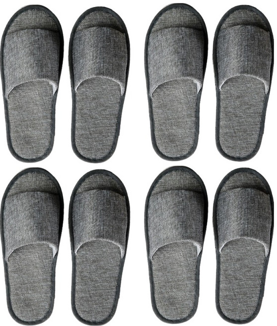 뉴리스 일회용 린넨 실내 슬리퍼, 그레이, 4개