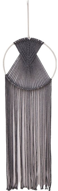 탑피아 마크라메 면 로프 벽 장식 태피스트리, 회색