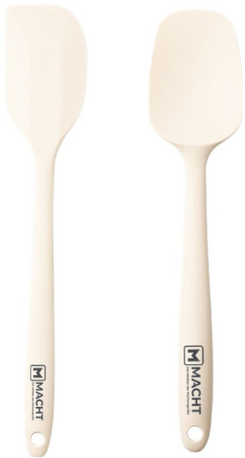 MACHT 독일산 마흐트 프리미엄 실리콘 스패츌러 + 요리스푼 세트, 크림화이트, 1세트, 스패츌러 대 + 요리스푼 대
