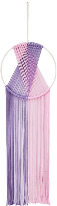 탑피아 마크라메 면 로프 벽 장식 태피스트리, 핑크색 + 보라색