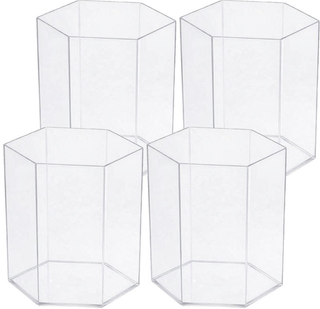 탑피아 사무용 대용량 펜꽂이, 투명, 4개