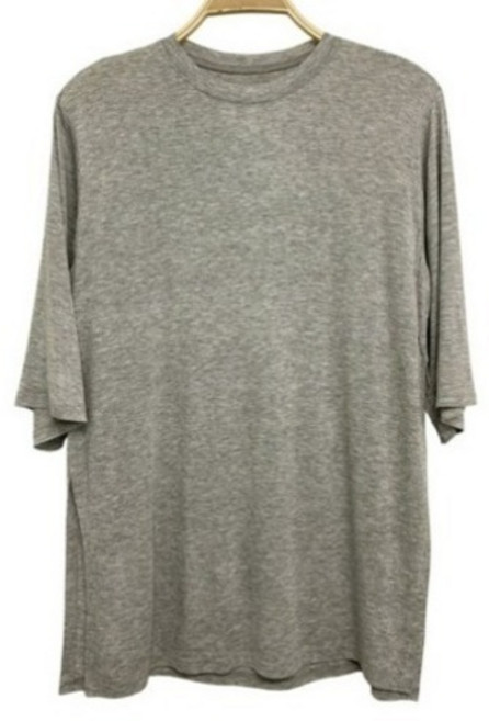 시크블랙 여성용 오리드 루즈핏 옆트임 무지 롱 반팔 티셔츠 cpt17543k62