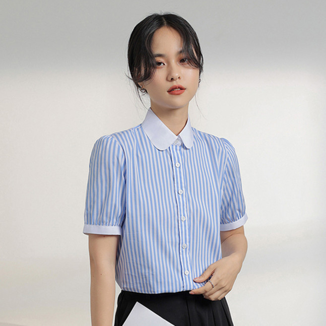 LUNA GIRL 女款Croblic氣球袖短袖襯衫 L26SMST022036