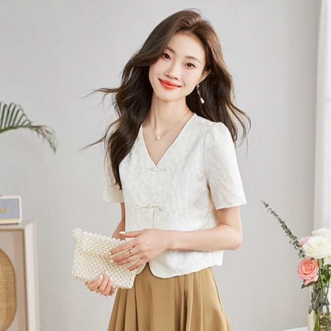 루나걸 여성용 제노마틱 쉬폰 반팔 블라우스 L26SMBL022040