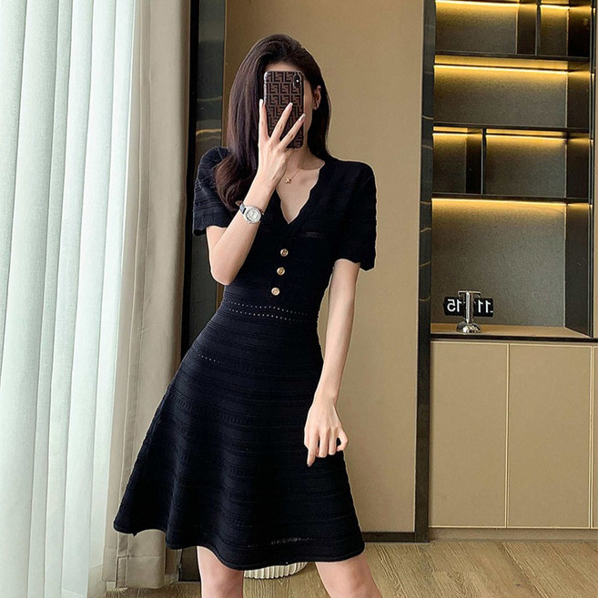 포플러앤씨 여성용 로아세로 펀칭 니트 원피스 P26SMOPS022016