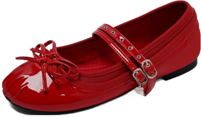 CHAAKAN SHOES 荷葉邊蝴蝶結瑪莉珍平底鞋 PMEMR1i1500