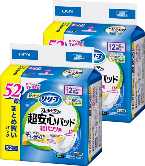 Relief 日本原裝進口 紙尿褲專用尿布片 無香性, FREE(onesize), 2個, 52片