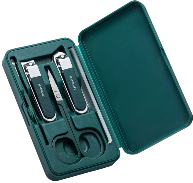 온온 비비드 휴대용 손톱깎이 5종 세트, 1세트, 딥그린