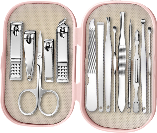 온온 휴대용 손톱깎이 14종 세트, 1세트, 라이트핑크