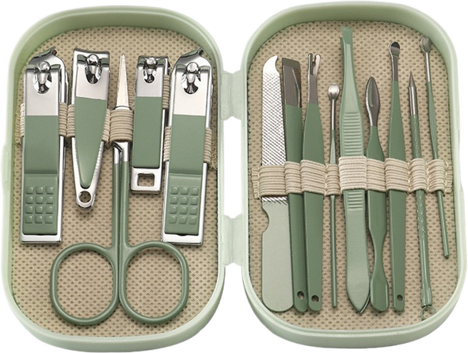 온온 파스텔 휴대용 손톱깎이 14종 세트, 1세트, 그린