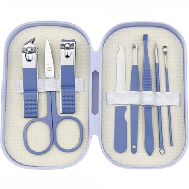 온온 파스텔 휴대용 손톱깎이 8종 세트, 1세트, 라벤더