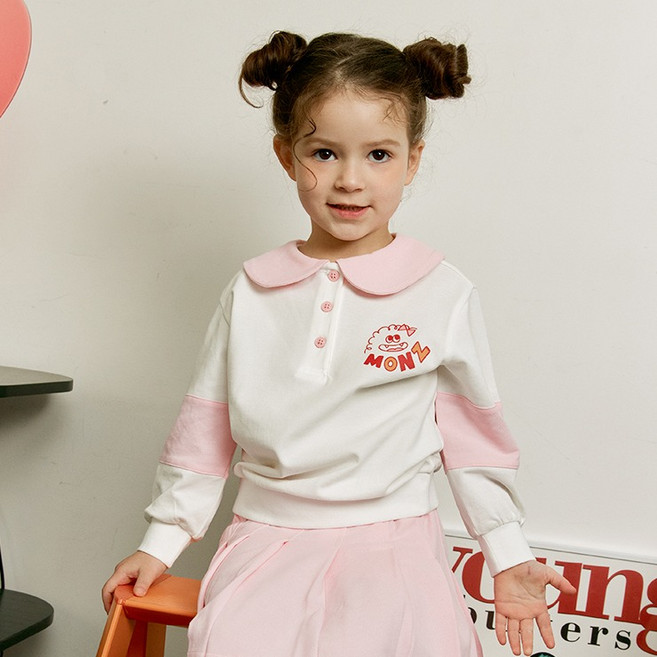 비키즈 리본몬즈 카라 맨투맨