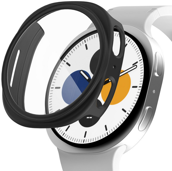 신지모루 풀커버 베이직 액정보호 강화유리 케이스, 블랙, 1개