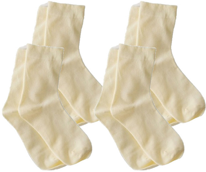 데이소이 여성용 심플 파스텔 컬러 패션 양말 4켤레