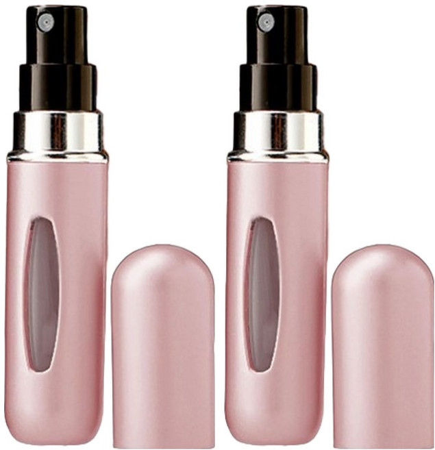 벨루스틴 펌핑식 충전 휴대용 향수공병, 2개, 핑크