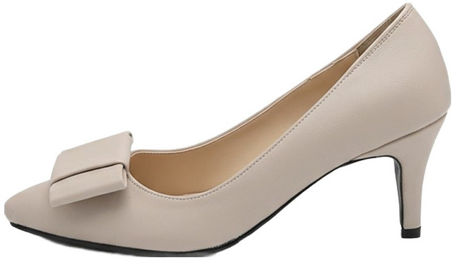 잭앤질 여성용 베이직 정장 리본 폭신 스틸레토 힐 JA6194