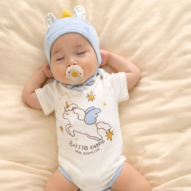 이키 반소매 바디수트 + 모자 세트