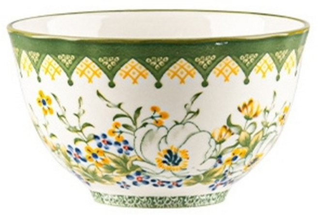 아메리칸로드 폴란드풍 플라워 빈티지 도자기그릇 소 HR2710, 혼합색상, 1개