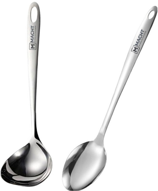 MACHT 파흐만 프리미엄 올스텐 국자 + 볶음스푼 세트, Silver, 1세트