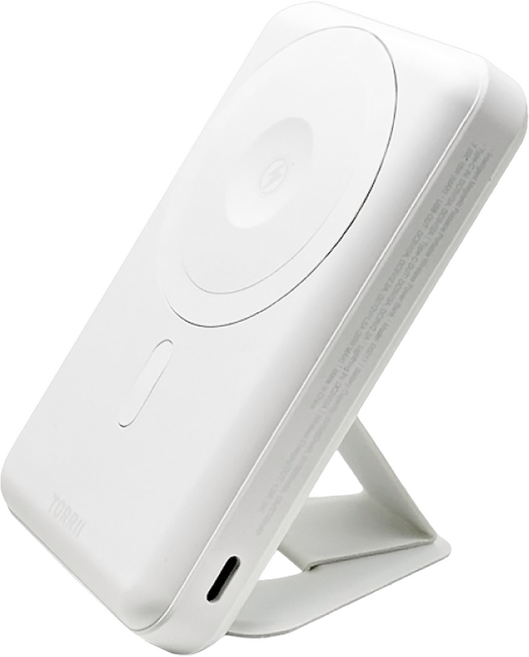 Torrii 收納支架磁吸行動電源 S2 10000mAh, 白色, D0011