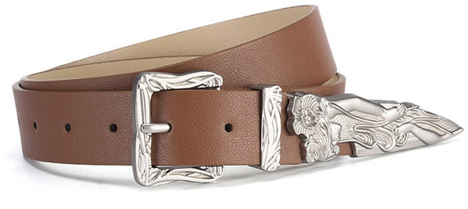 닷이프 여성용 웨스턴 레트로 조각 장식 벨트 D264-0148