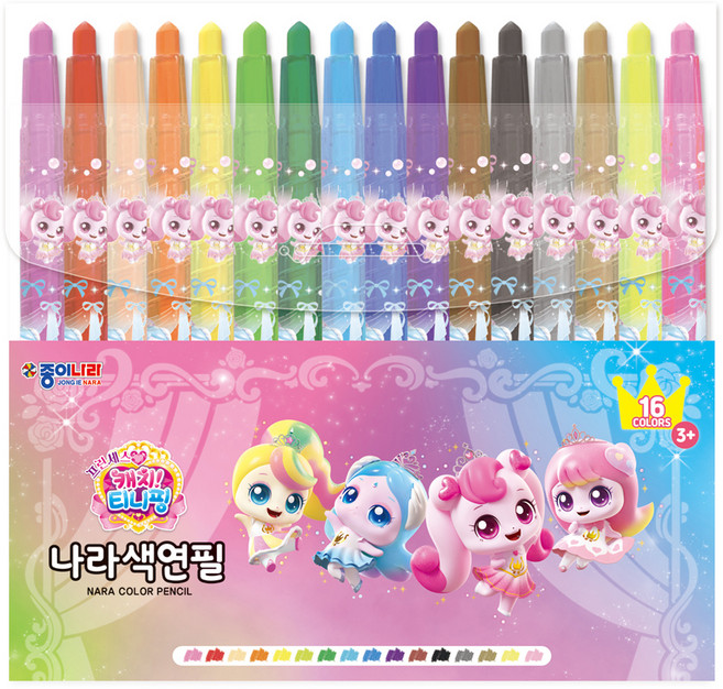 캐치티니핑 나라색연필 16종 세트, 1세트, 16색
