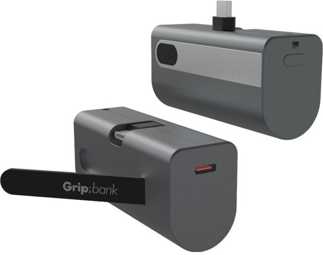 그립뱅크 포켓독 20W 고속충전 잔량표시 미니 도킹형 보조배터리 5000mAh C타입, 메탈릭 블랙, GB-PBD05K