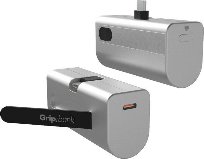 그립뱅크 포켓독 20W 고속충전 잔량표시 미니 도킹형 보조배터리 5000mAh C타입, 메탈릭 실버, GB-PBD05K