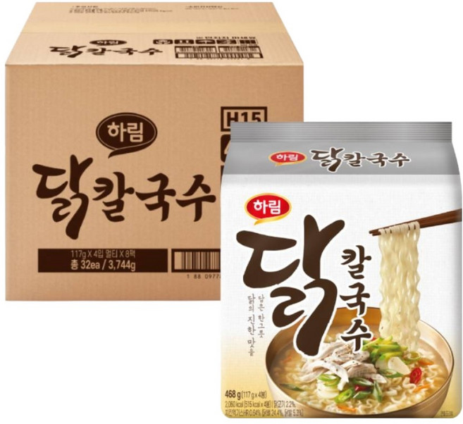 하림 닭칼국수, 117g, 32개
