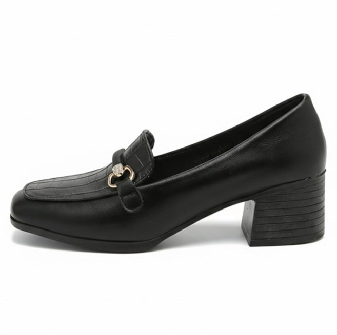 잭앤질 여성용 체인 크로코 스퀘어 발편한 펌프스 JA6147 5cm