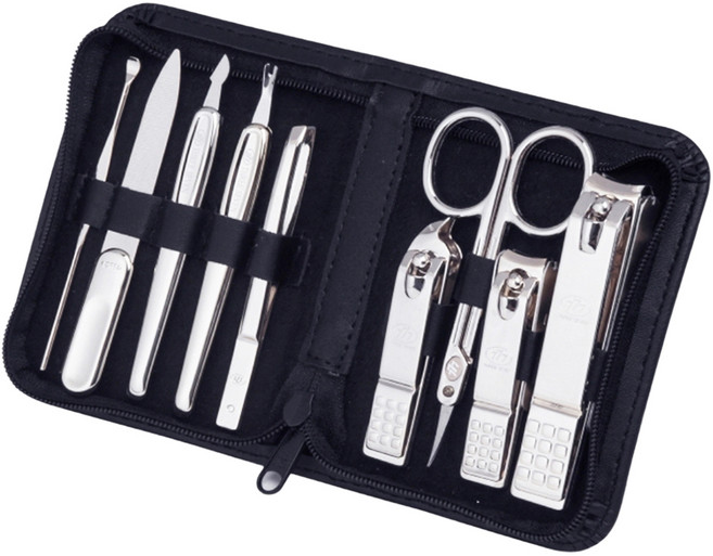 777 루이본 고급 손톱깎이 9종 세트, 블랙, 1세트