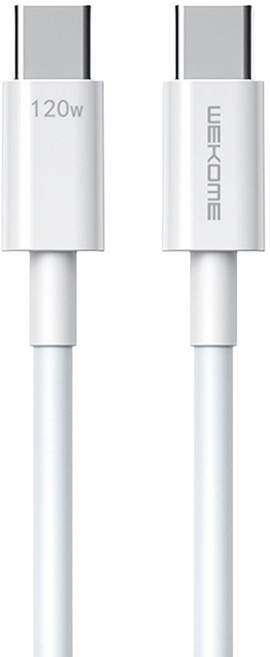 WEKOME 原配系列 120W 超快充數據線 WDC-175 Type-C-Type-C, 白色, 1個, 1.2m