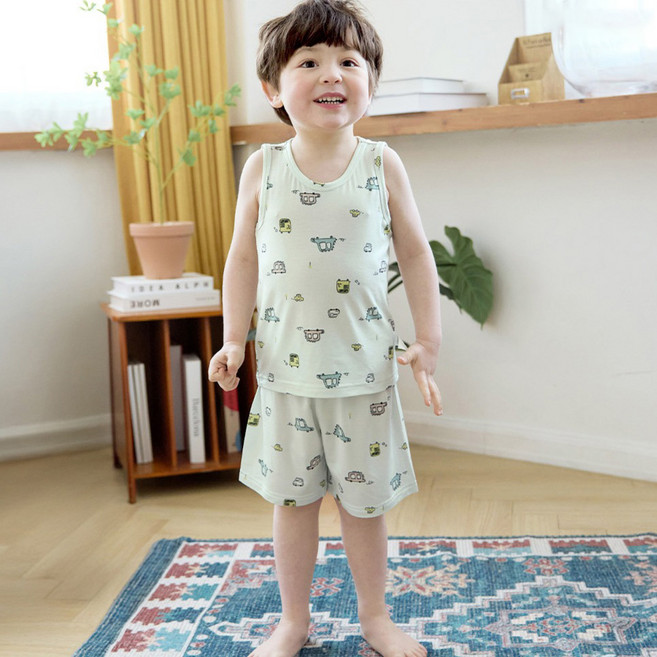 메이키즈 무형광 부릉디노카 민소매 모달 내의 상하의 세트