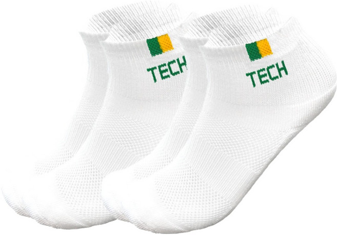 테크니스트 남성용 배드민턴 단목 양말 2켤레 TS-20, GREEN, 2개