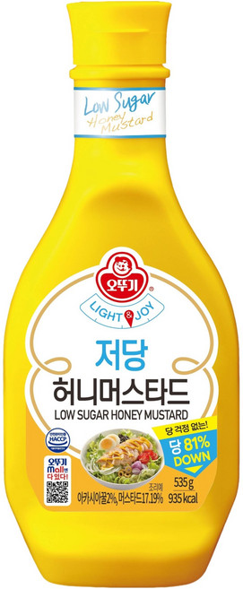 오뚜기 LIGHT JOY 저당 허니 머스타드, 535g, 1개