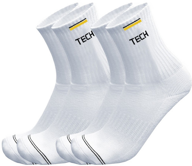 테크니스트 여성용 배드민턴 장목 양말 2켤레 TS-23, YELLOW, 2개