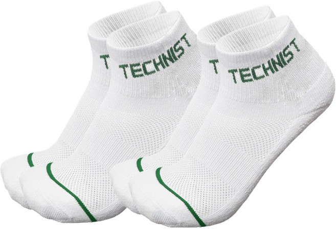 테크니스트 여성용 배드민턴 단목 양말 2켤레 TS-9 TS-10, GREEN, 2개