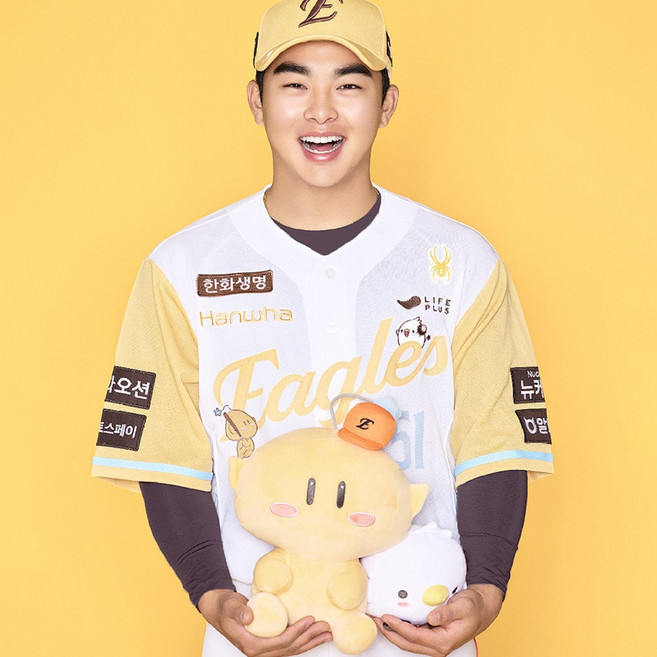스파이더 남성용 한화이글스 25 꿈돌이 어센틱 유니폼 SBKPCNRS504MYEL