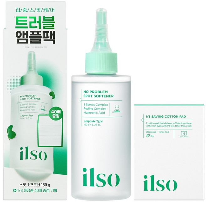 일소 노 트러블럼 스팟 소프트너 150g + 화장솜 40p 세트, 1세트