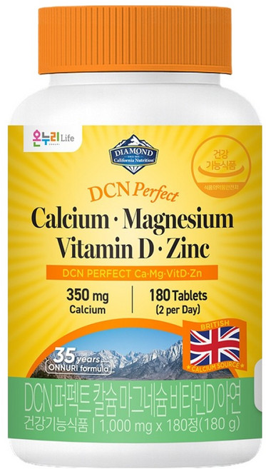 DCN 퍼펙트 칼슘 마그네슘 비타민D 아연 180g, 1개, 180정