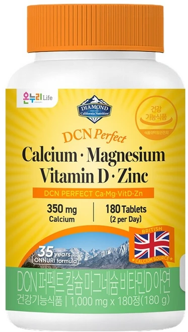 DCN 퍼펙트 칼슘 마그네슘 비타민D 아연 180g, 1개, 180정 - 쿠팡