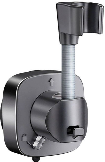 생활꾸밈 무타공 흡착식 샤워기 거치대, 그레이