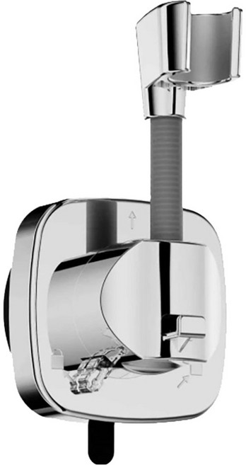 생활꾸밈 무타공 흡착식 샤워기 거치대, 실버