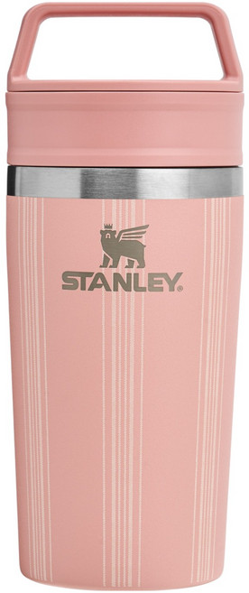 스탠리 카페 투고 트래블 머그컵, 피치 로즈 피크닉 스트라이프, 1개, 354ml
