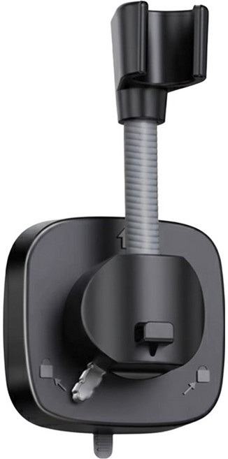 생활꾸밈 무타공 흡착식 샤워기 거치대, 블랙