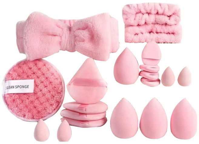 뉴토피아 부드러운 스펀지 퍼프 20p 세트, 1세트, 핑크