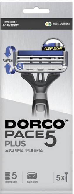 도루코 페이스 파이브 플러스 면도기, 1개, 5개입